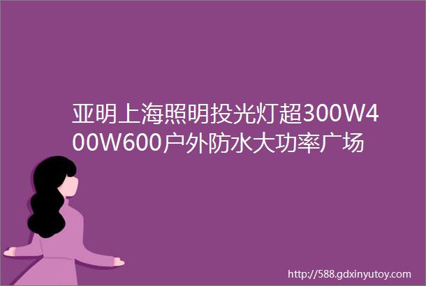 亚明上海照明投光灯超300W400W600户外防水大功率广场射灯