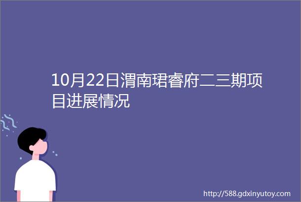 10月22日渭南珺睿府二三期项目进展情况