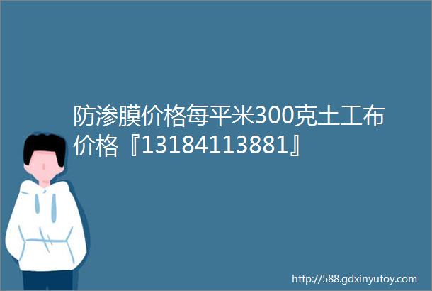 防渗膜价格每平米300克土工布价格『13184113881』