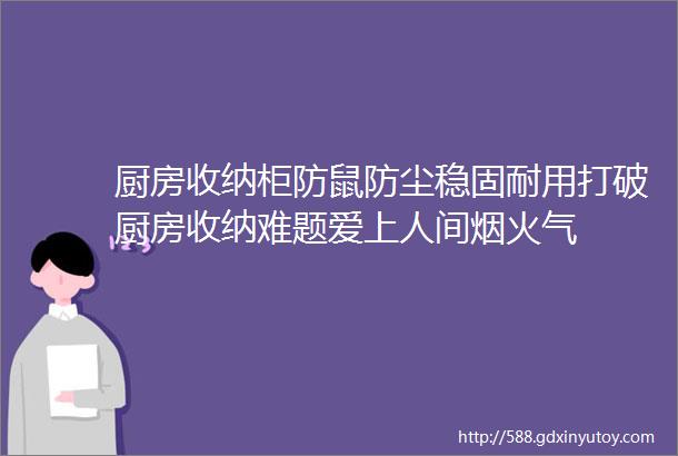 厨房收纳柜防鼠防尘稳固耐用打破厨房收纳难题爱上人间烟火气